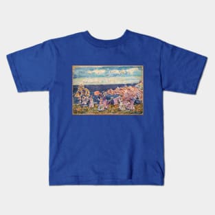 On the Beach by Maurice Brazil Prendergast Kids T-Shirt